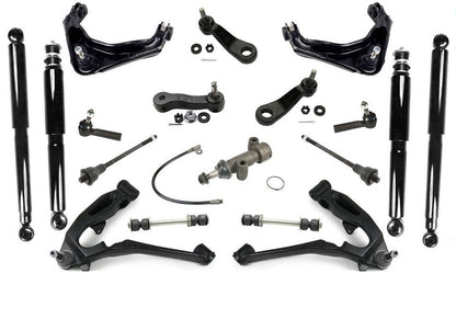 01-07 Silverado1500HD Control Arms Ball J Tie Rod Link Idler Pitman Shocks 18Pc