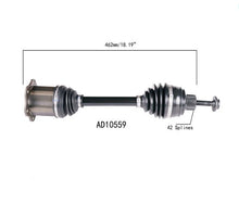 (1) CV AXLE SHAFTS For 09-11 Audi A4 A4 Quattro 4 Dr Sedan 2.0L Engine