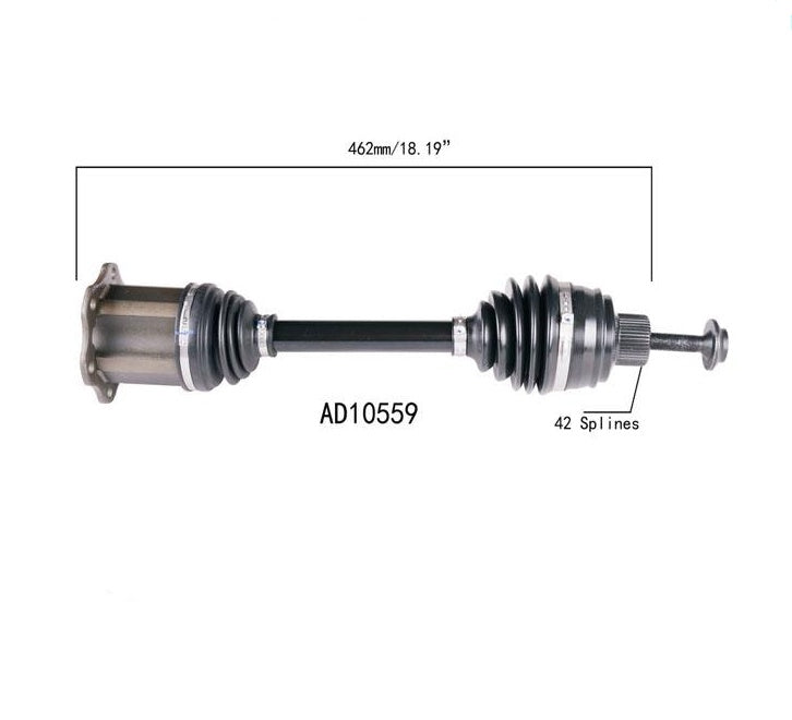 (1) CV AXLE SHAFTS For 09-11 Audi A4 A4 Quattro 4 Dr Sedan 2.0L Engine