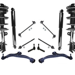 01-04 Caravan Coil Spring Struts Control Arms Bushings BJ Tie Rods Sway bar 12Pc