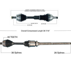 Ejes de transmisión Frt CV (2) izquierdo y derecho Nuevo para 03-05 XC90 All Wheel Drive 2.5