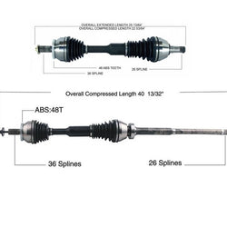 Ejes de eje de transmisión CV delantero (2) L&R Nuevos para XC90 03-06 con tracción en todas las ruedas 2.5L SOLAMENTE