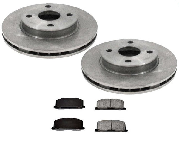 For 1990 1991 Celica ST 1.6L Frt Brake Disc Rotors With Ceramic Brake Disc Pads