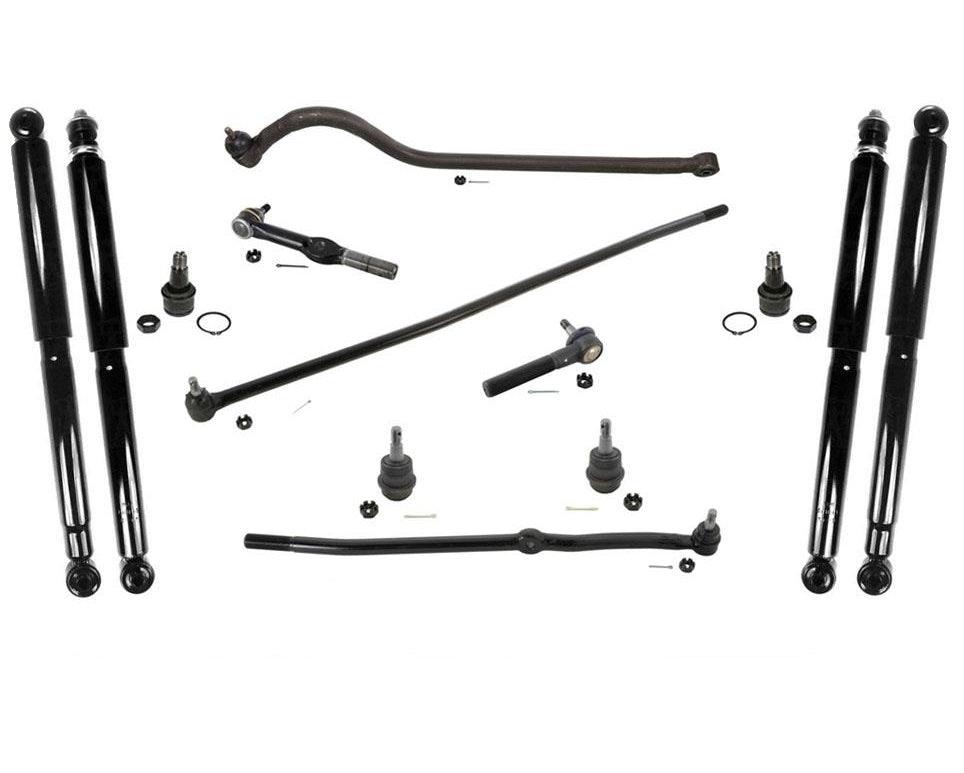 02/07/94-97 Ram 1500 4x4 Steering Track Bar Tie Rod Ends, Ball Joints, Drag 13pc