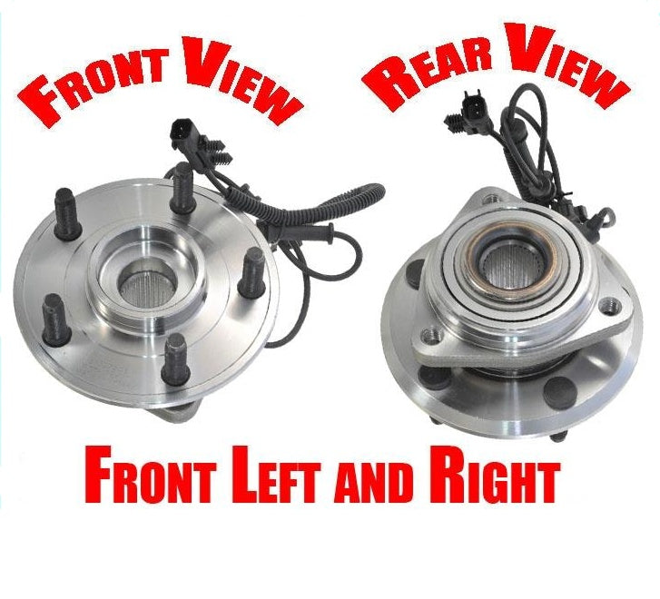 (2) 100% New Torque Tested 07-14 Wrangler For FRONT Axle Bearing & Hub Assembly