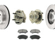02-05 Liberty Without ABS (2) 100% New Hub Wheel Bearing Frt Disc Rotors Pads 5p