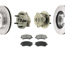 02-05 Liberty Without ABS (2) 100% New Hub Wheel Bearing Frt Disc Rotors Pads 5p