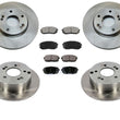 Front & Rear Disc Brake Rotors & Ceramic Brake Pads 6pc For Kia Rondo 2007-2009