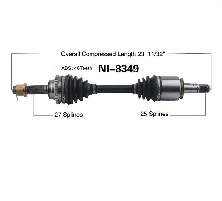 Pass Side Front CV Axle for Infiniti G35X 4 Door All Wheel Drive 04-06