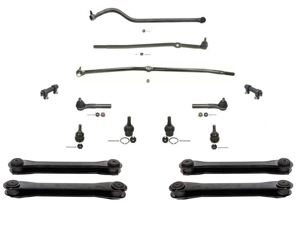 00-01 Ram 1500 4x4 Drag Link Tie Rods Track Bar Ball Joints Control Arms 15pc