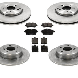 2003-2005 Mercedes C240 ​​4 Matic AWD Rotores de freno delanteros y traseros y pastillas metálicas