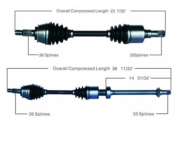 CV Axle Shaft Front Driver & Passenger Side 05-08 Mini Cooper S Supercharged!