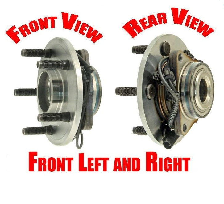 For 06-08 Ram 1500 4 W/ ABS 2 or 4 Wheel Dr 5 Stud 2 Wheel Bearing and Hub Pair