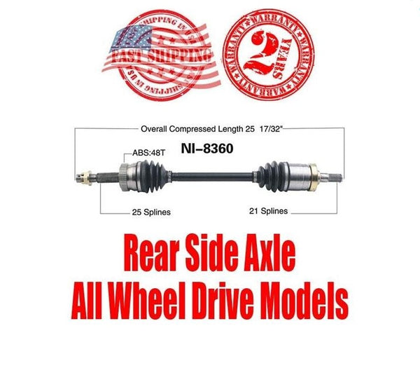 New Rear Axle for Nissan Juke 2011-2017 All Wheel Drive Models ONLY