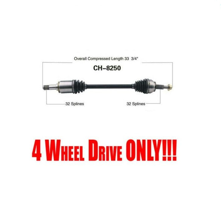 1) 100% New CV Drive Axle Shaft For REAR 12-15 Grand Cherokee 4 Wheel Drive REAR