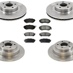 Rotores de freno delantero y trasero y pastillas de freno de cerámica para Subaru Impreza 04-09