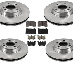 For 2007-2015 Audi Q7 Front & Rear Brake Rotors & Ceramic Brake Disc Pads