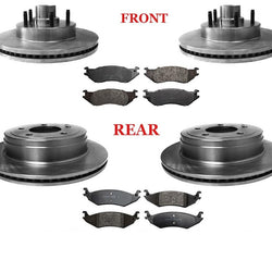 Kit de frenos rotores de freno de disco delantero y trasero pastillas de freno para Ford 04-06 Ford E150 6 piezas