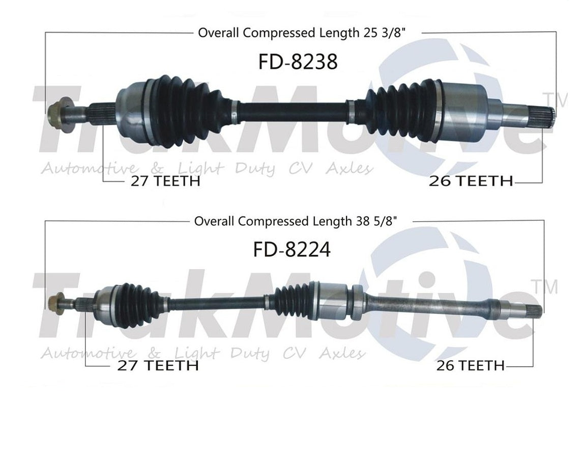 Eje delantero CV izquierdo y derecho para transmisión manual Ford Focus 2.0L 13-14