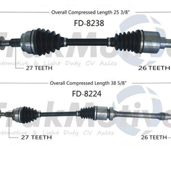 Eje delantero CV izquierdo y derecho para transmisión manual Ford Focus 2.0L 13-14