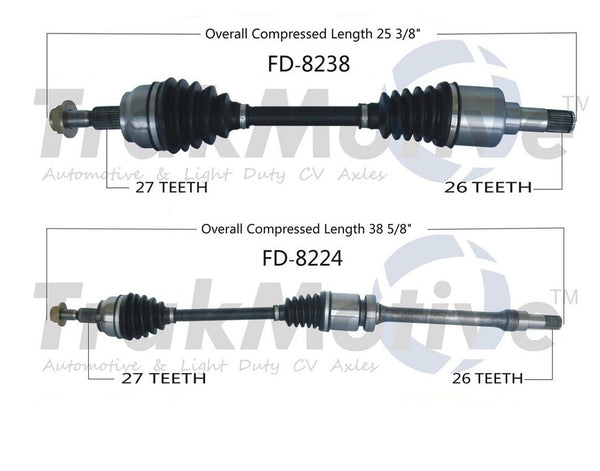 Front CV Axle Shaft Left & Right For 13-14 Ford Focus 2.0L MANUAL TRANSMISSION