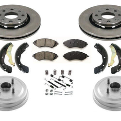 Aveo With ABS To Vin # 426446 (2) Drum With Rr Bearings Brake Shoes Rotors 7Pc