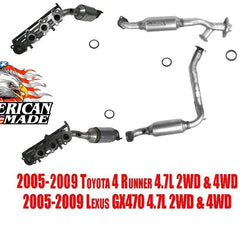 Front & Rear Converters fits Toyota 4Runner 05-09 GX470 05-09 4.7L