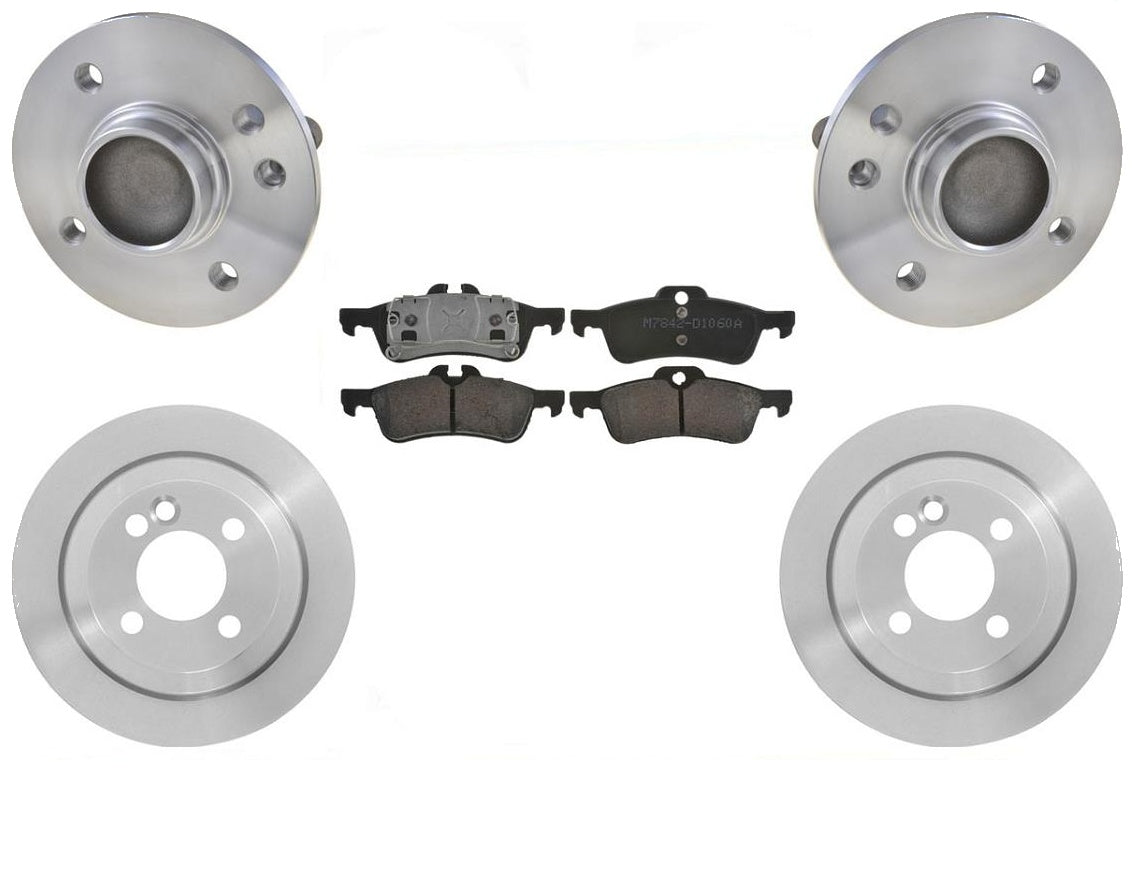 Conjunto de buje y cojinete de eje de pastillas de rotores de freno trasero para Mini Cooper 02-06, 5 piezas