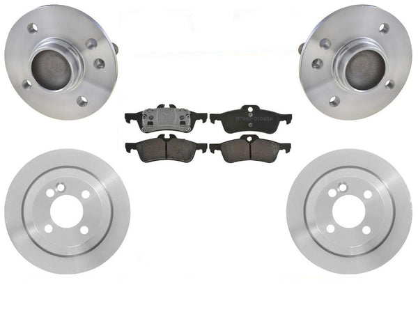 REAR Brake Rotors Pads Axle Bearing and Hub Assembly for 02-06 Mini Cooper 5Pc