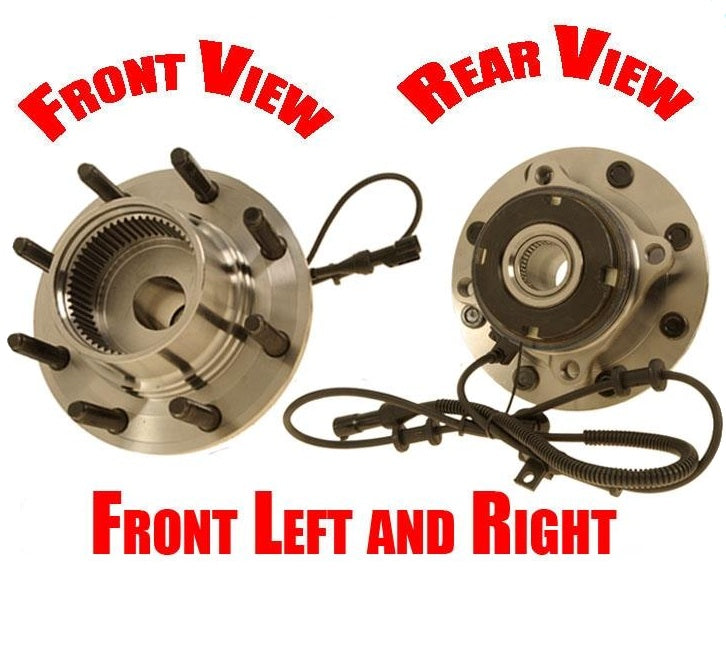 03-05 F250 Excursion 4WD 4 Wheel ABS SRW (2) 100% New Front Hub Wheel Bearing Pr
