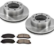 Disc Brake Rotor Front 8 Lug F350 F450 54135 With MD1069 Metallic Pads