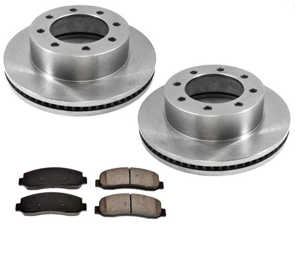 Disc Brake Rotor Front 8 Lug F350 F450 54135 With MD1069 Metallic Pads