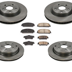 08-09 Pontiac G8 3.6L V6 Rotores de freno de disco delantero y trasero y pastillas de freno de cerámica 6 piezas