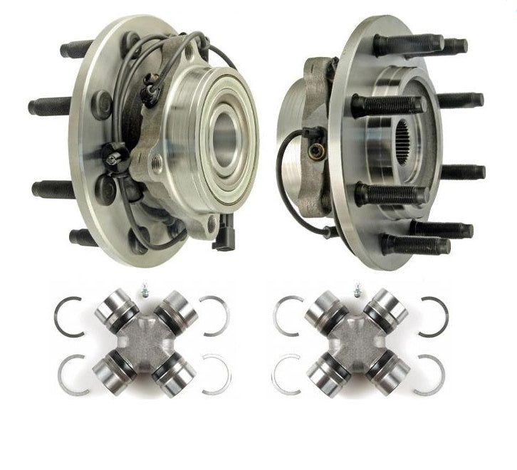 Cojinete de cubo de rueda delantera + juntas en U 06-08 Dodge Ram 2500 3500 1500 Mega Cab 4 piezas