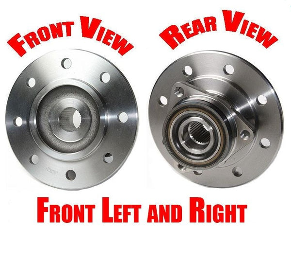 Front Left & Right Wheel Hub Bearing Fits 94-99 Ram 2500 4x4 W/ 3 Bolt Flange