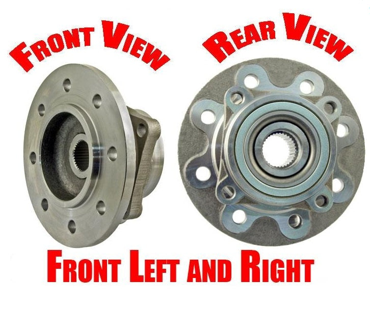 (2) Front Hub & Wheel Bearing Fits For 94-99 Ram 2500 4Bolt Flange Rear ABS Only