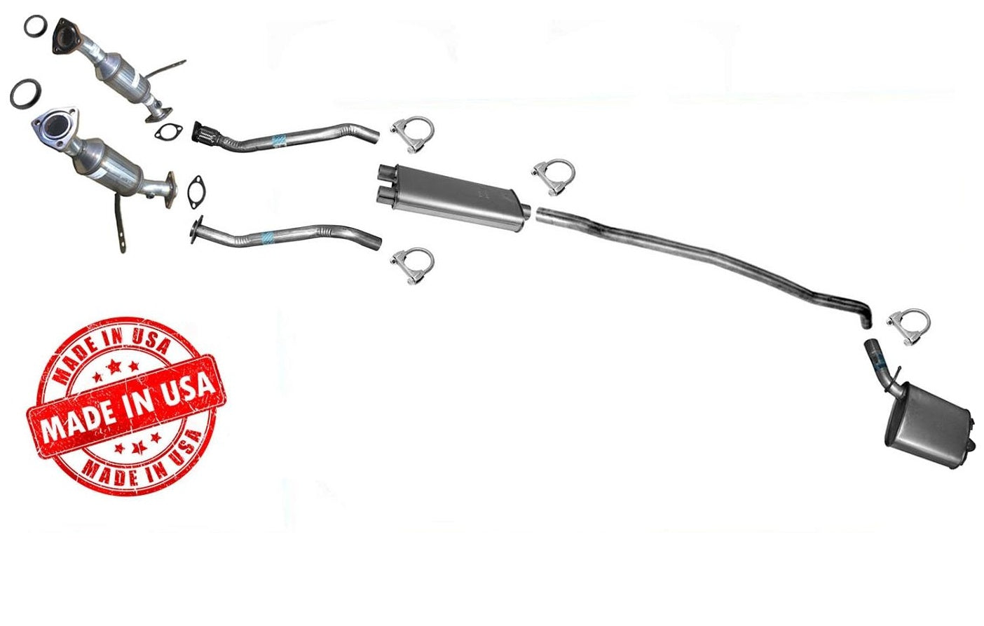 Full Exhaust System For 2003-2004 Cadillac CTS 3.2L Automatic Transmission