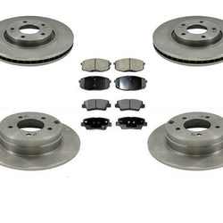 Fits For 11-15 Sonata HYBRID ONLY Frt & Rr Disc Brake Rotors W Ceramic Pads 6Pc