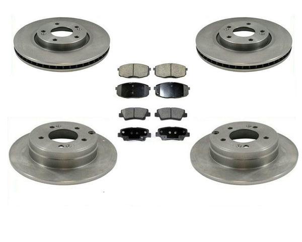 Fits For 11-15 Sonata HYBRID ONLY Frt & Rr Disc Brake Rotors W Ceramic Pads 6Pc