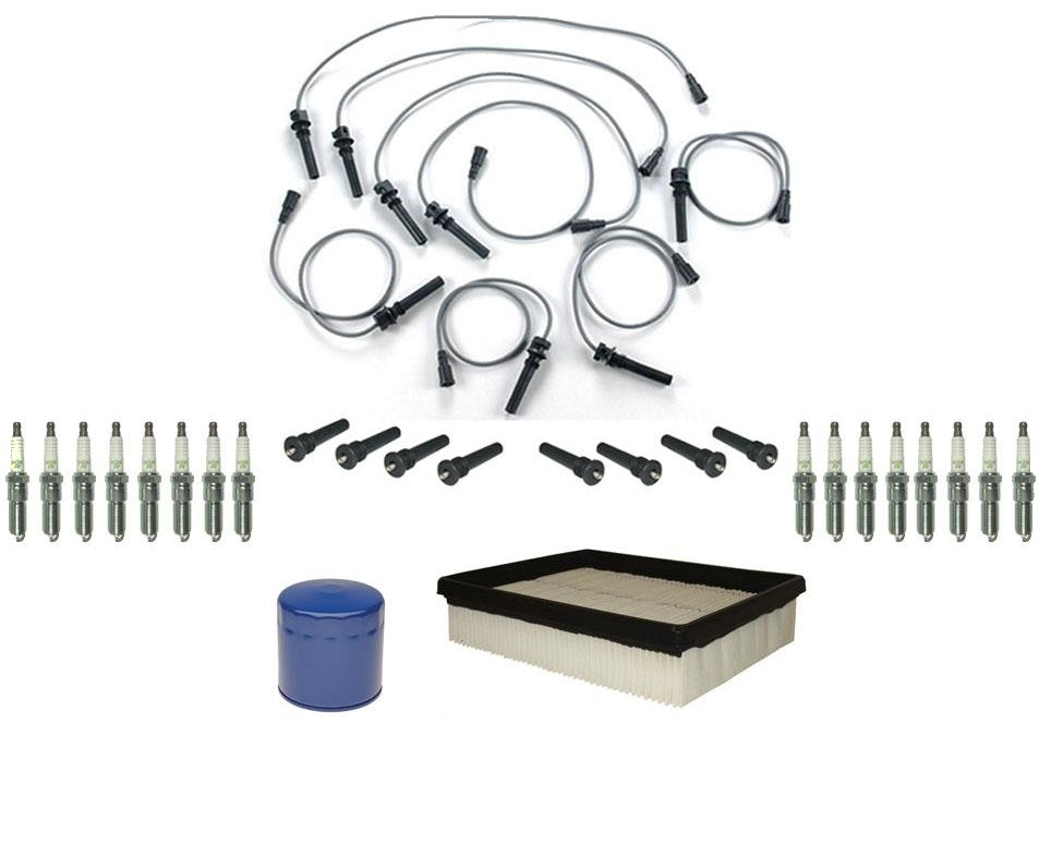 Para 03-05 DODGE RAM PICKUP 1500 Hemi Cables de encendido Bujías NGK y botas de bobina