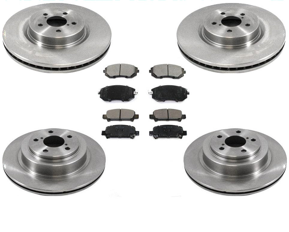 Rotores de freno delantero y trasero y pastillas de cerámica para Subaru Legacy GT 2.5L 2005-2009