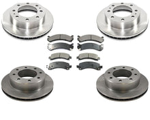 Rotores y pastillas de 8 pernos F y R 8500LB GVW 03-06 Chevrolet Express Van G2500 8 lengüetas