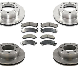 8 Stud F & R Rotors and Pads 8500LB GVW 03-06 Chevrolet Express Van G2500 8 Lug