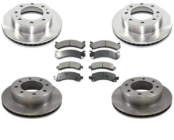 8 Stud F & R Rotors and Pads 8500LB GVW 03-06 Chevrolet Express Van G2500 8 Lug