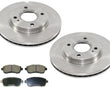 Front Brake Disc Rotors & Ceramic Pads for 11-17 Ford Fiesta With Rr Drum Brakes