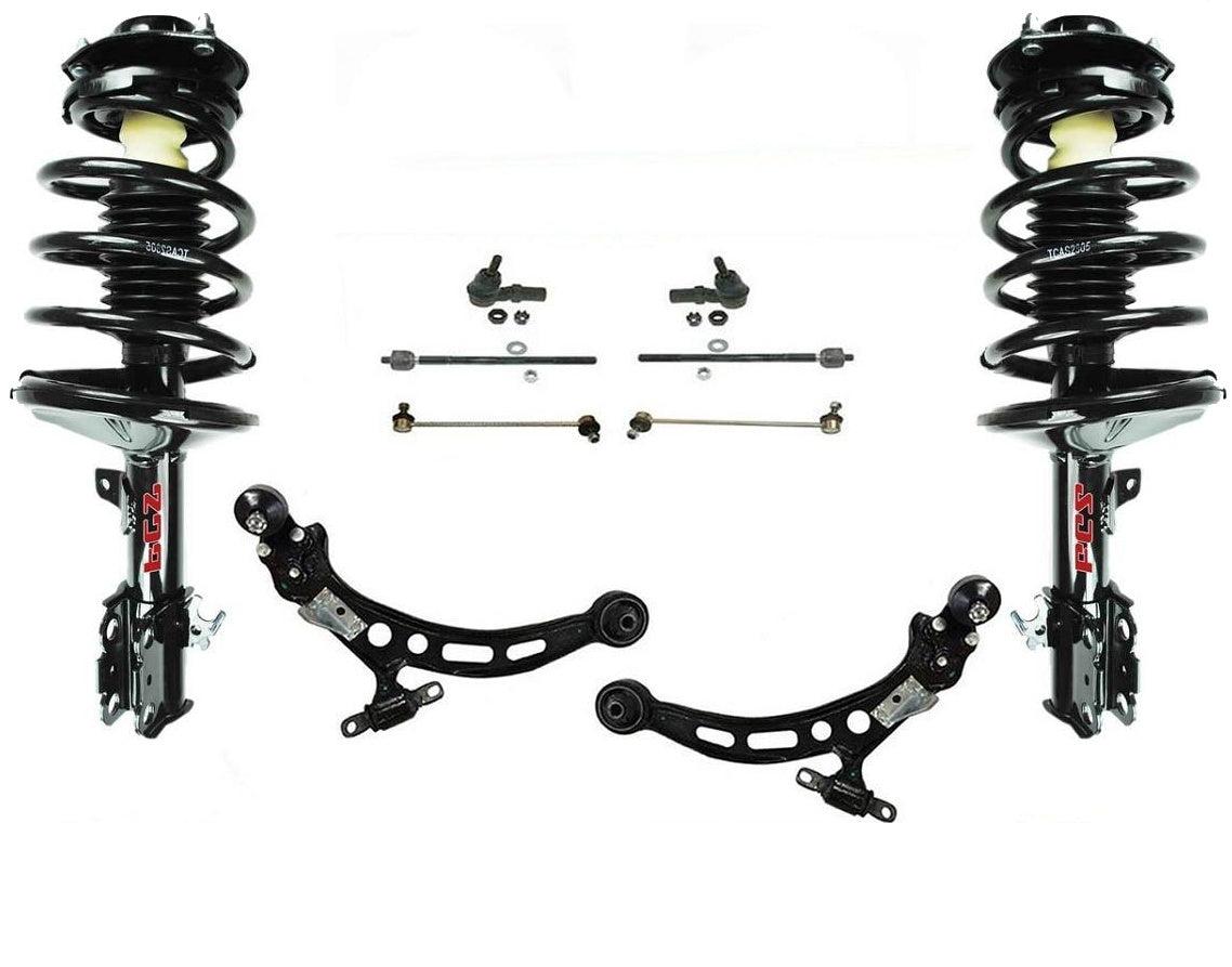 Brazos de control de puntales completos delanteros, varillas de amarre y enlaces BJ para Camry ES300 Avalon V6