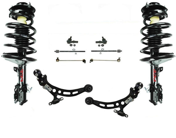 Brazos de control de puntales completos delanteros, varillas de amarre y enlaces BJ para Camry ES300 Avalon V6