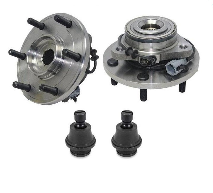 (2) 100% All New Front Wheel Hub Bearing Ball Joints for 04-07 Infiniti QX56