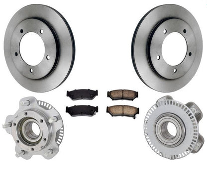 Front Brake Rotors Wheel Hub Bearings & Brake Pads For Chevrolet Tracker 01-04
