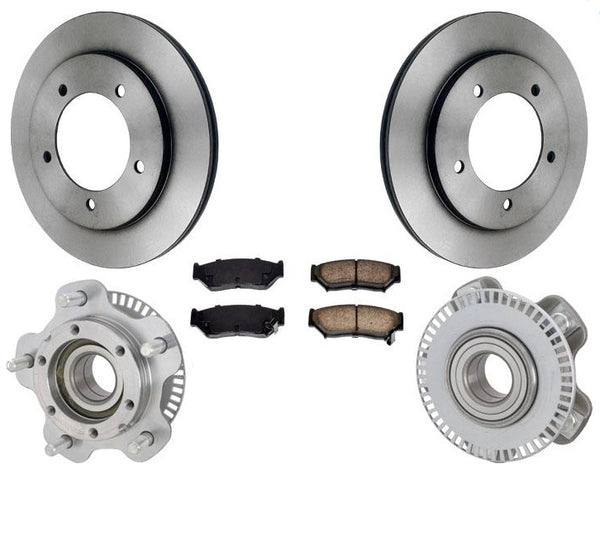 Front Brake Rotors Wheel Hub Bearings & Brake Pads for Chevrolet Tracker 01-04